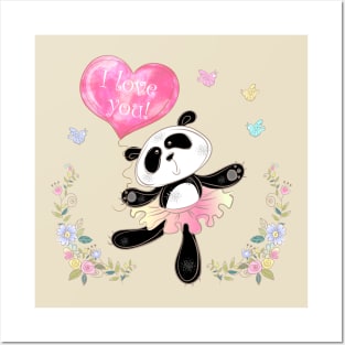 Panda ballerina love you Posters and Art